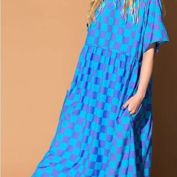 DRESSED IN LALA Never Too Much Oversized Maxi Dress Blue + Lilac Large Punk - Picture 5 of 16
